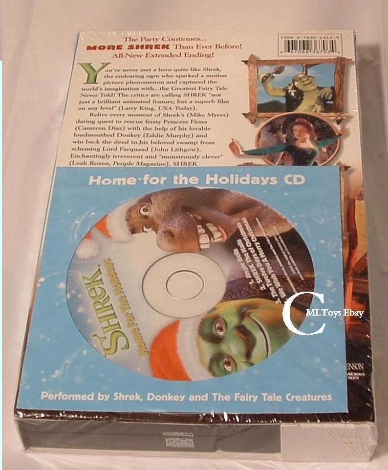 DreamWorks SHREK VHS Special Edition Bonus CD Home For The Holidays 