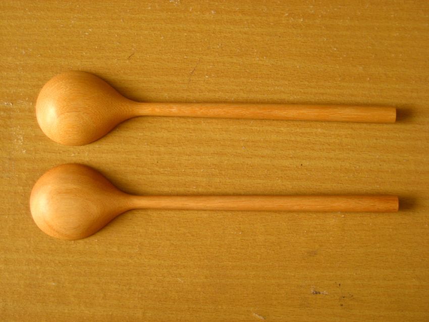 2x9 Beautiful Wooden Soup Spoon Light Wood Real Usage