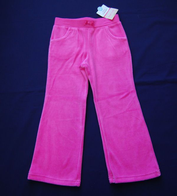 New Carters Child Girl Pink Velour Yoga Pants Size 5 5T Fall Winter 
