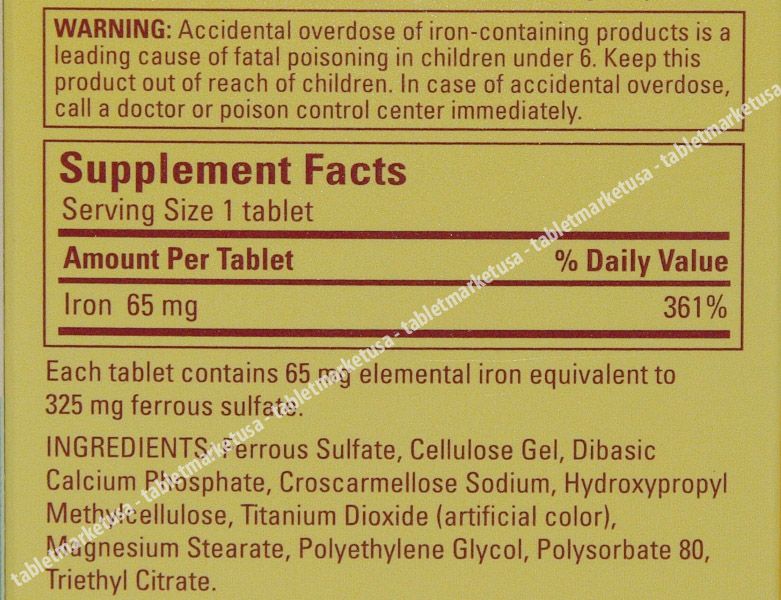 Nature Made Iron 65 MG 300 Tablets Dietary Supplement