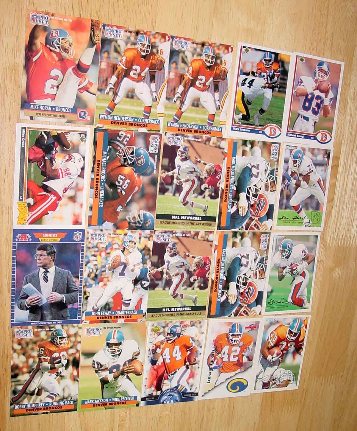 Lot 55 Broncos Cards Elway Davis Reeves Romanowski More