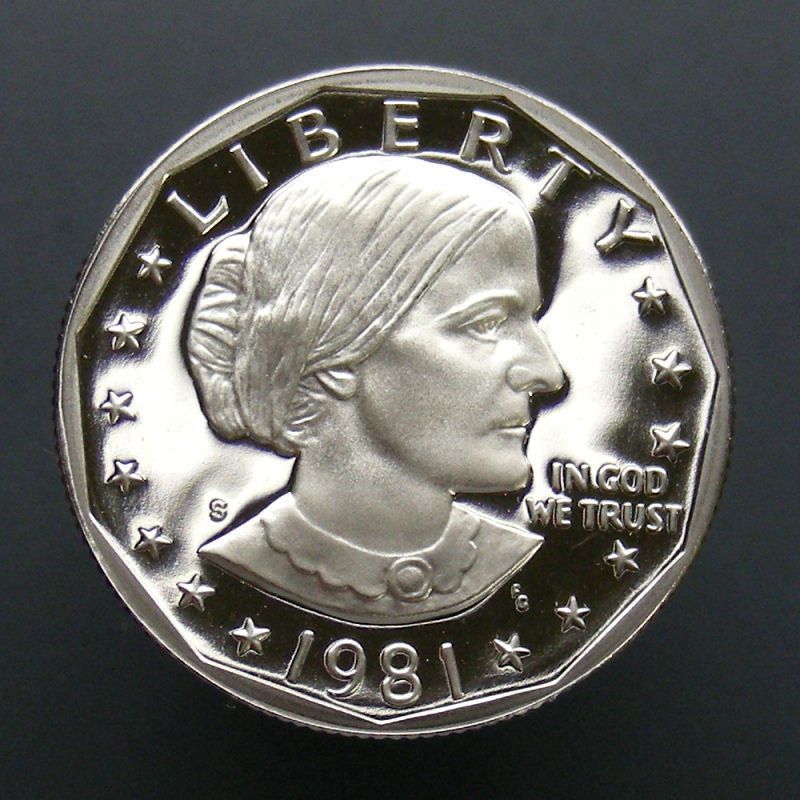 1981 S Susan B Anthony Dollar  Gem Proof Deep Cameo RARE TYPE 2