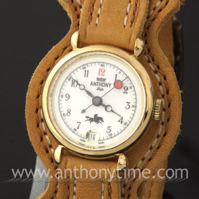 ANTHONY TIME OROLOGI DONNA OROLOGIO VINTAGE CON CINTURINO PELLE 