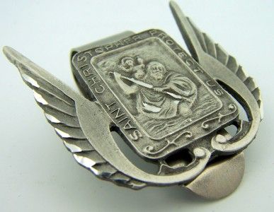 Angel Wings Saint St Christopher Protect US Visor Clip