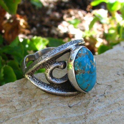 mr165 navajo sterling silver carico lake turquoise hallmark anthony 