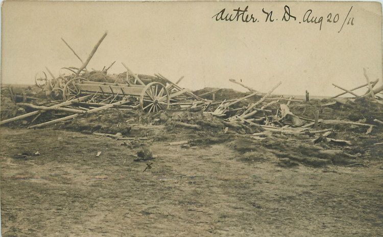 Antler North Dakota ND 1911 Tornado Damage Home Barn Vintage Postcard 