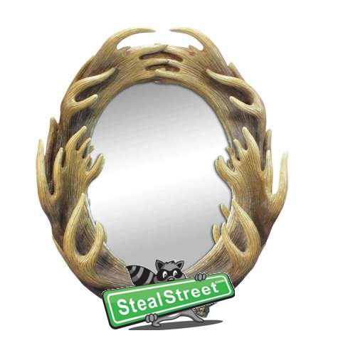 Multiple Moose Antlers Surrounding The Frame Or Large Mirror