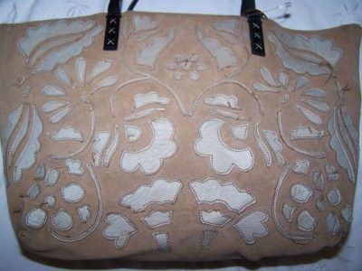 antonio melani leather suede applique handbag wallet