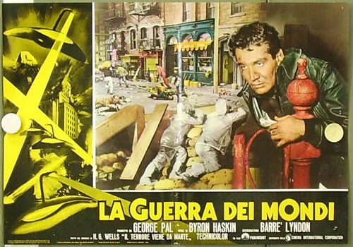 CN28 War of The Worlds Wells Sci Fi 6 RARE Poster Italy