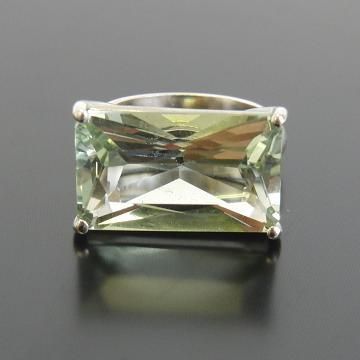 Anzie Jewelry Carré Collection Womens Ring Green Amethyst Sterling 