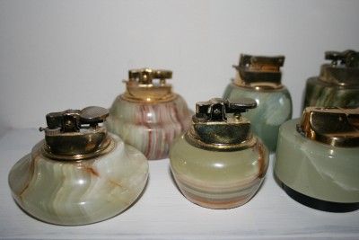 20 vintage onyx stone marble table lighters lot