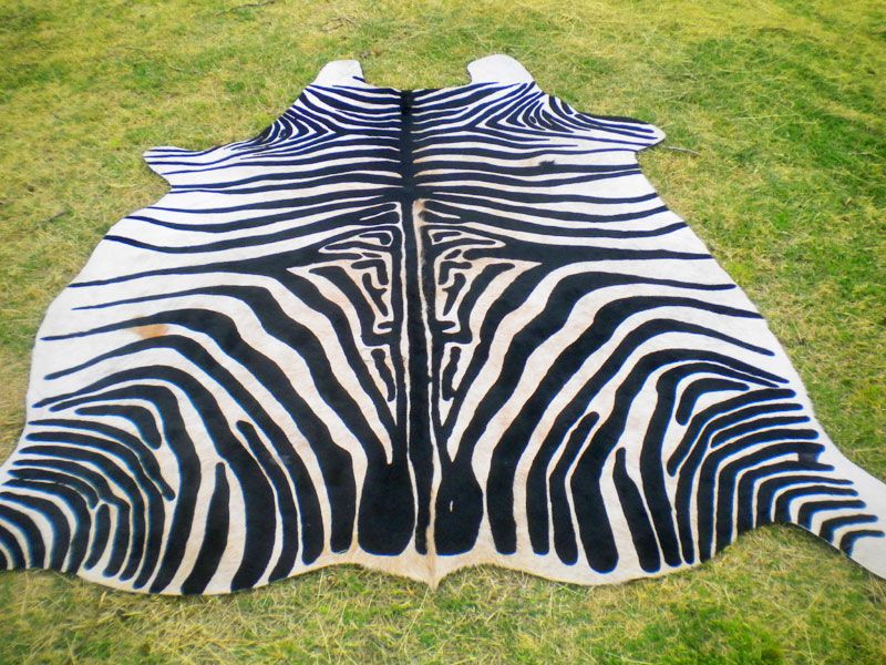 Zebra Print Printed Cowhide Skin Rug Cow Hide DC3515