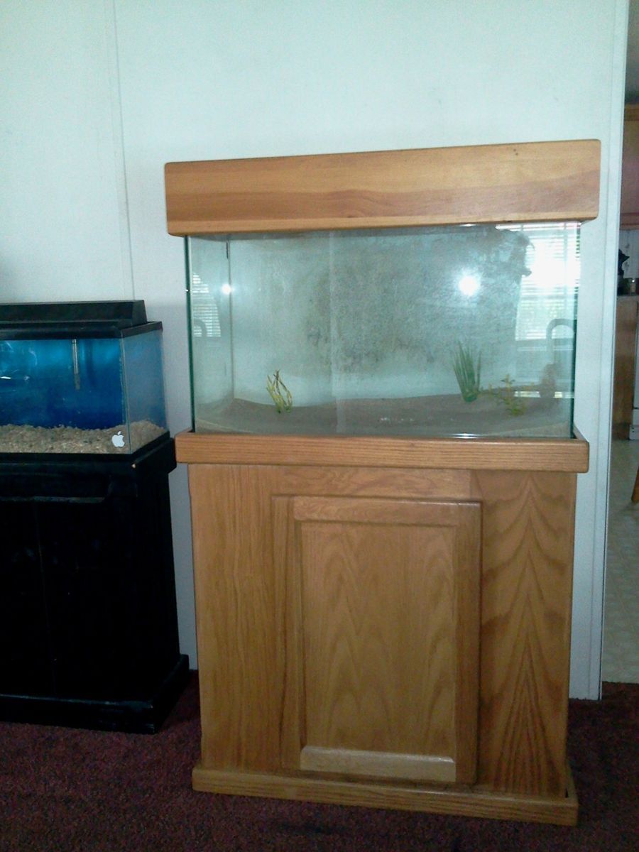 30 gallon Aquarium Oak Stand Canopy Complete LOCAL PICK UP ONLY on PopScreen