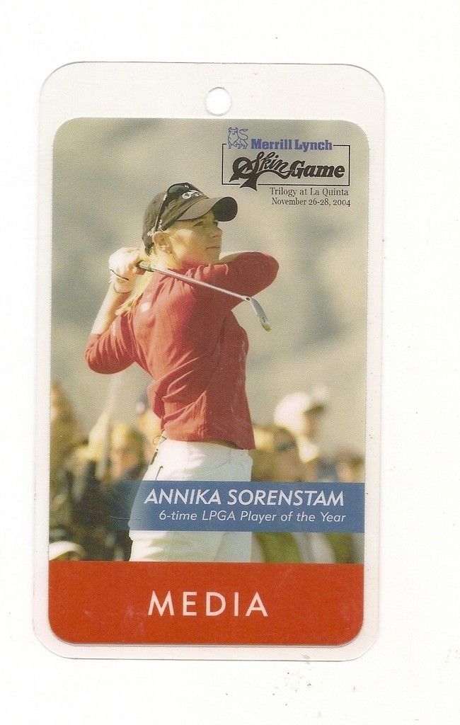 2004 Skins Game Media Pass Annika Sorenstam Picture