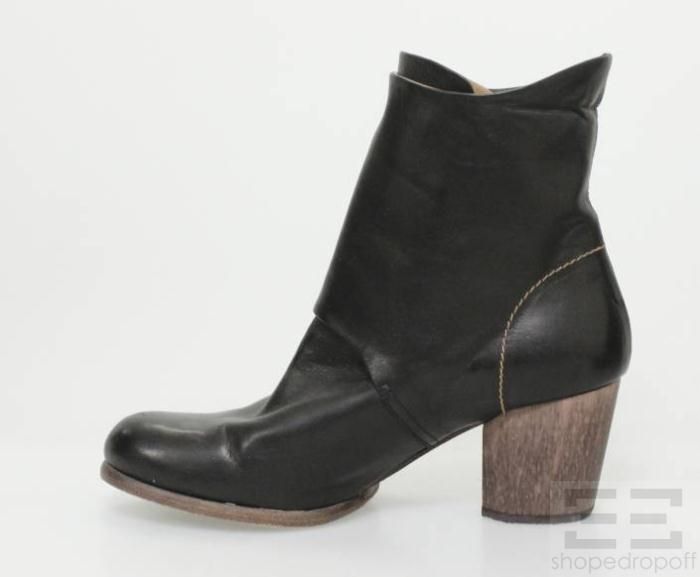 Gelati by Argila Black Leather Ankle Boots Size 39 5