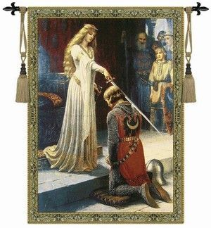 Arte Arazzo The Accolade Medieval Tapestry Wall Hanging