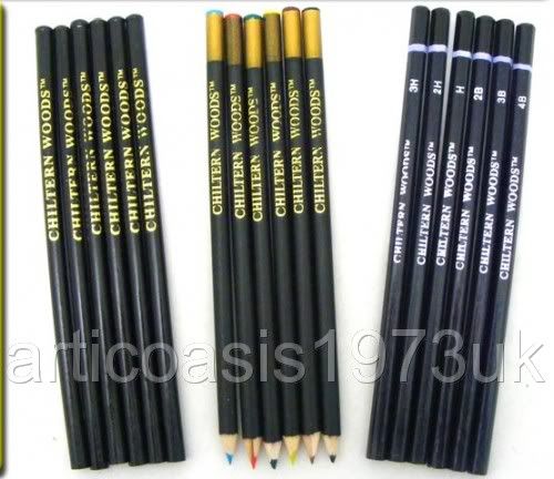 18 Pencils 6 Watercolour 6 Charcoal 6 Graded Art Drawing Sketching New 