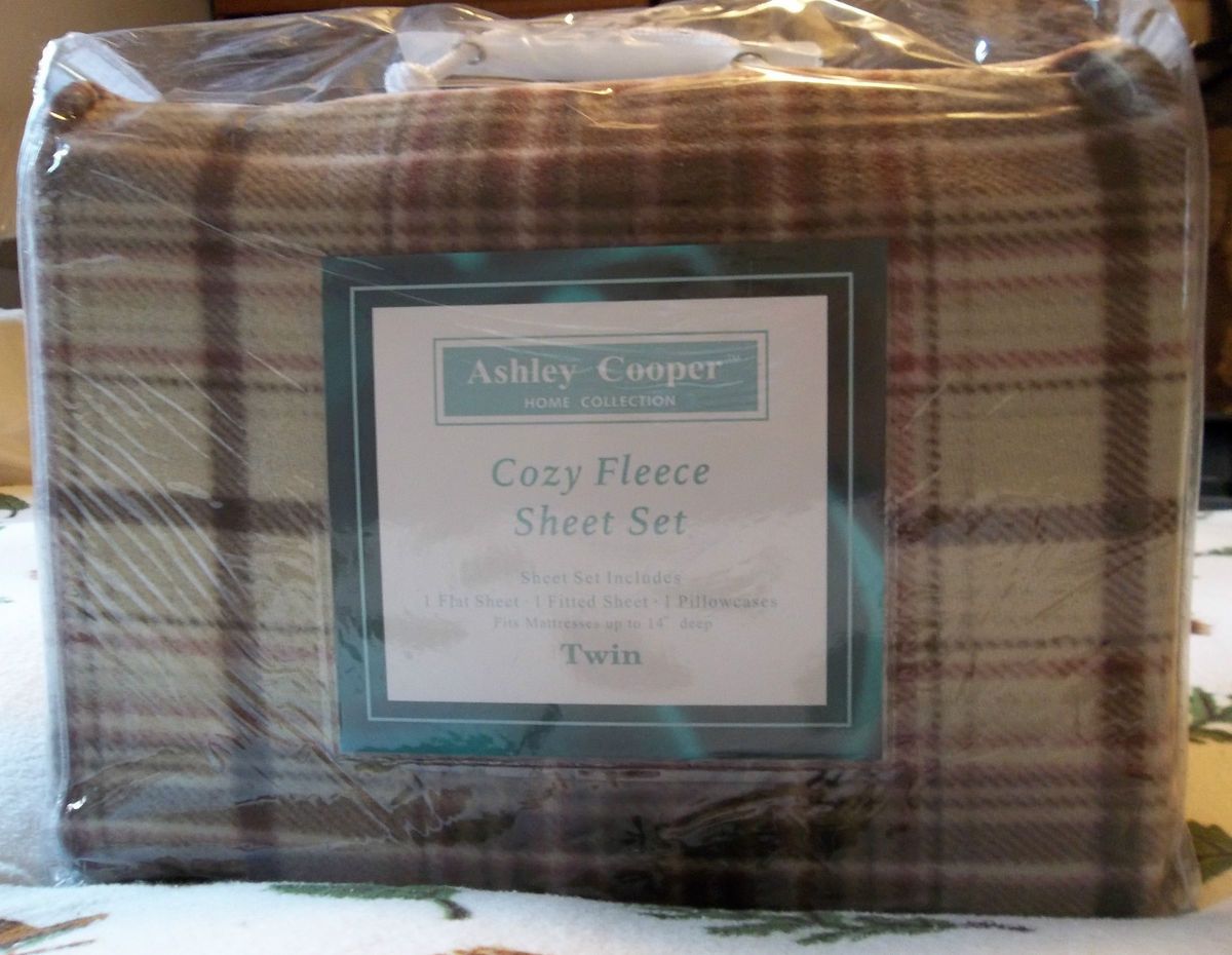 Ashley Cooper Home Collection Cozy Fleece Sheet Set Twin Size NEW