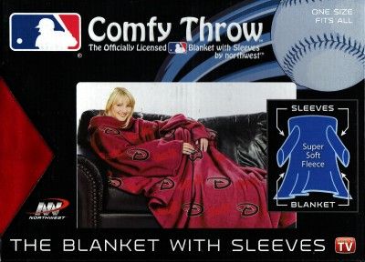 Arizona Diamondbacks MLB Red Polyester Fleece Snuggie Blanket with 