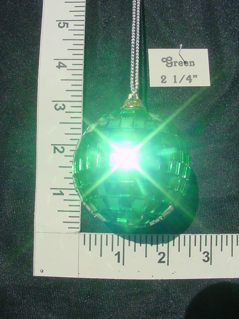 Medium 2 Green Disco Ball Room or Window Decoration Groovy Man Retro 