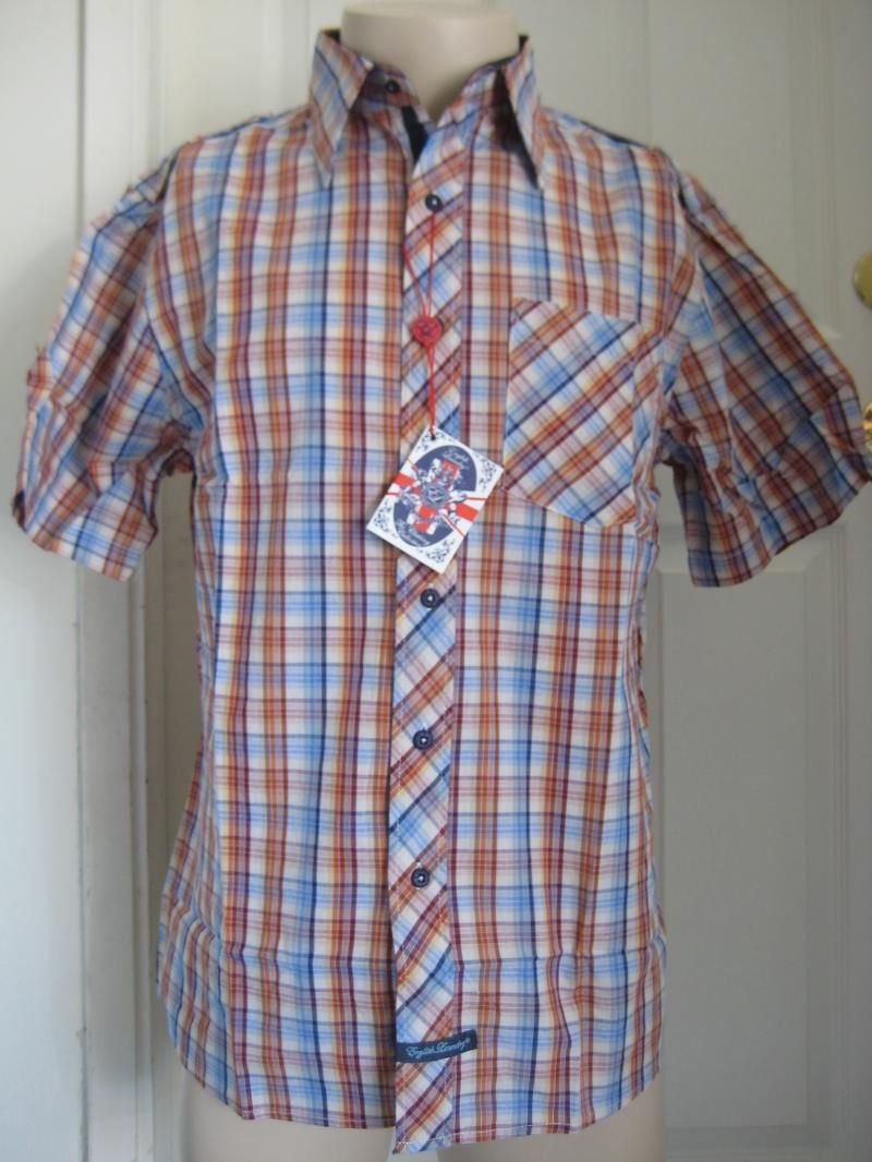 English Laundry Woven Plaid Short Sleeve Shirts 23 3XL