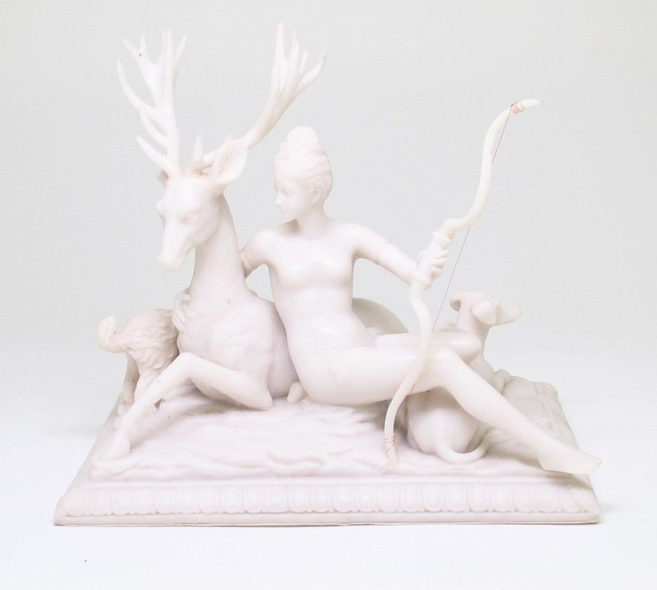 Item DIANA & THE STAG GODDESS OF HUNT ARTEMIS STATUE FIGURINE 