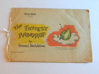 Vintage 1969 Chicago Tribune Childrens Book *The Fattest Raindrop* By 