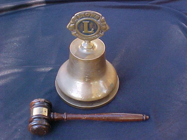   Club Internatinal Gavel Bell Engraved Auburn Heights Hills Mich