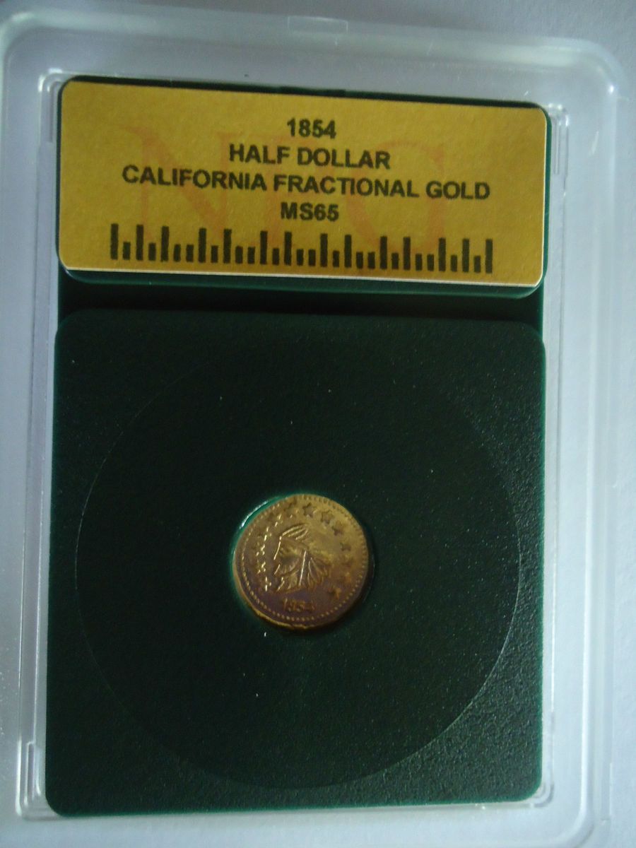 1854 California 1 2 Fractional Gold Coin Token 556