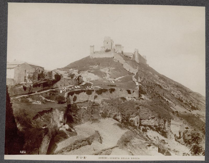 Albumen Rocca Maggiore 1890 Assisi Castle Spoleto Italy