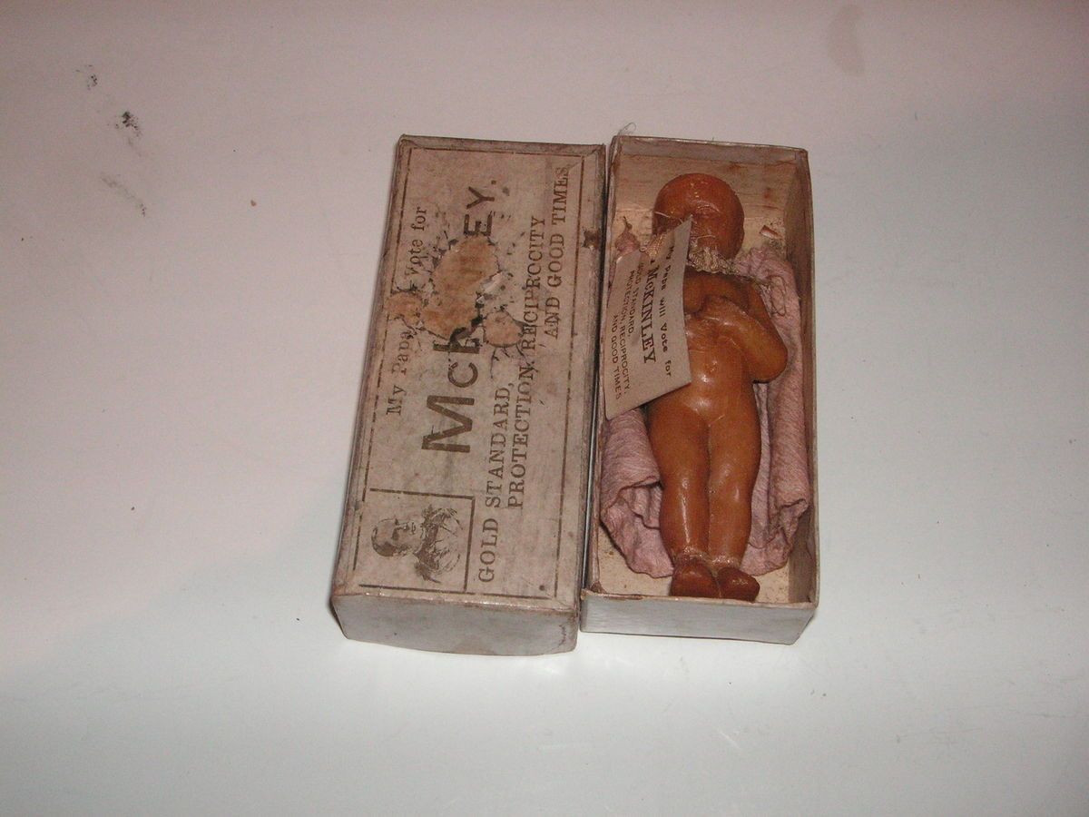 Old Circa 1896 Soap Advertising Doll McKinley Presidential Campaign 