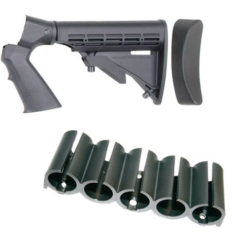 New ATI 6 POS Shotgun Butt Stock 5 Shell Holder Combo