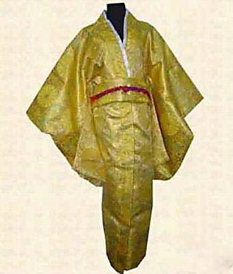 Green Traditional Yukata Japanese Kimono Costume Dress