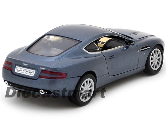   Aston Martin DB9 Coupe New Diecast Model Car Metallic Grey Blue