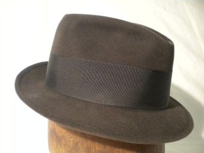vintage wormser welted edge fedora hat deep brown