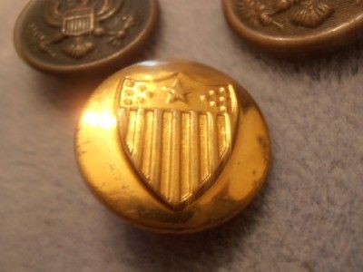 WWI Military Buttons Army Great Seal by Scovill Liebmann Evans 