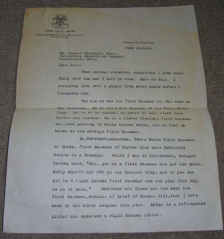 Honest John McCloskey Signed Letter Cardinals D 1940