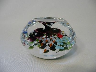 Signed Ayotte Pansies Ladybug 1988 L E Paperweight