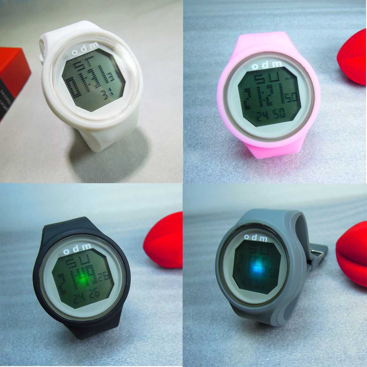   Silicone Strap Digital LED Backlight Wrist Jelly Watches DR3