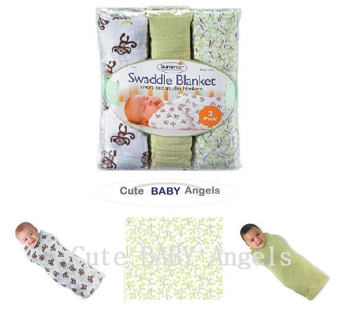   Swaddle Me Muslin Squares Baby Blanket Sleeping Bag Infant Wrap