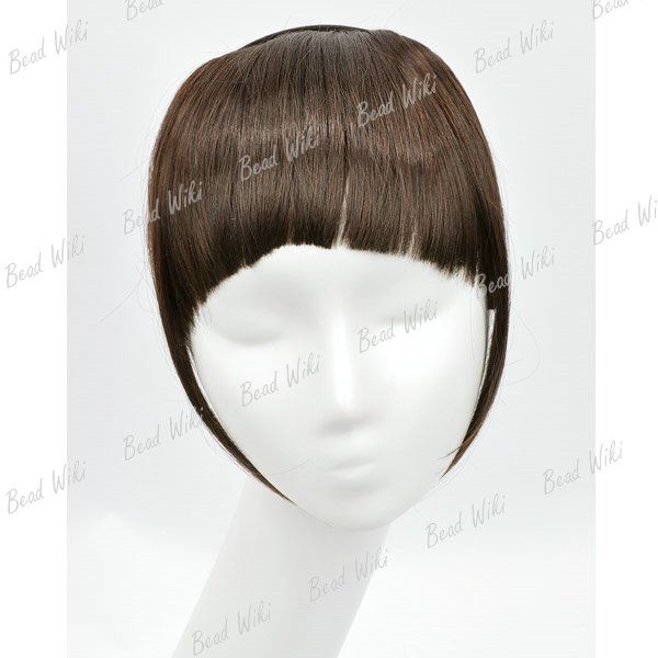 Black Brown Bang Fringe Hairpin Hoop Headband Clip on Extension 