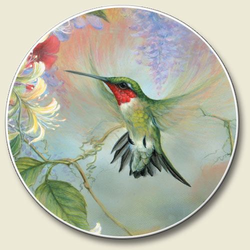 Absorbant Car Auto Boat Cup Holder Coaster Hummingbird