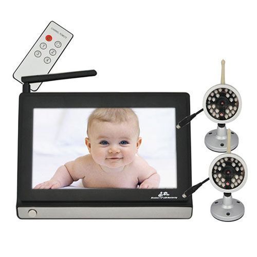 Wireless Baby Monitor with Two Camera 7 TFT LCD 2 4GHz