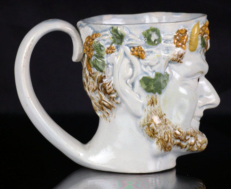 details prattware bacchus pearlware jug £ 380 details terms delivery 