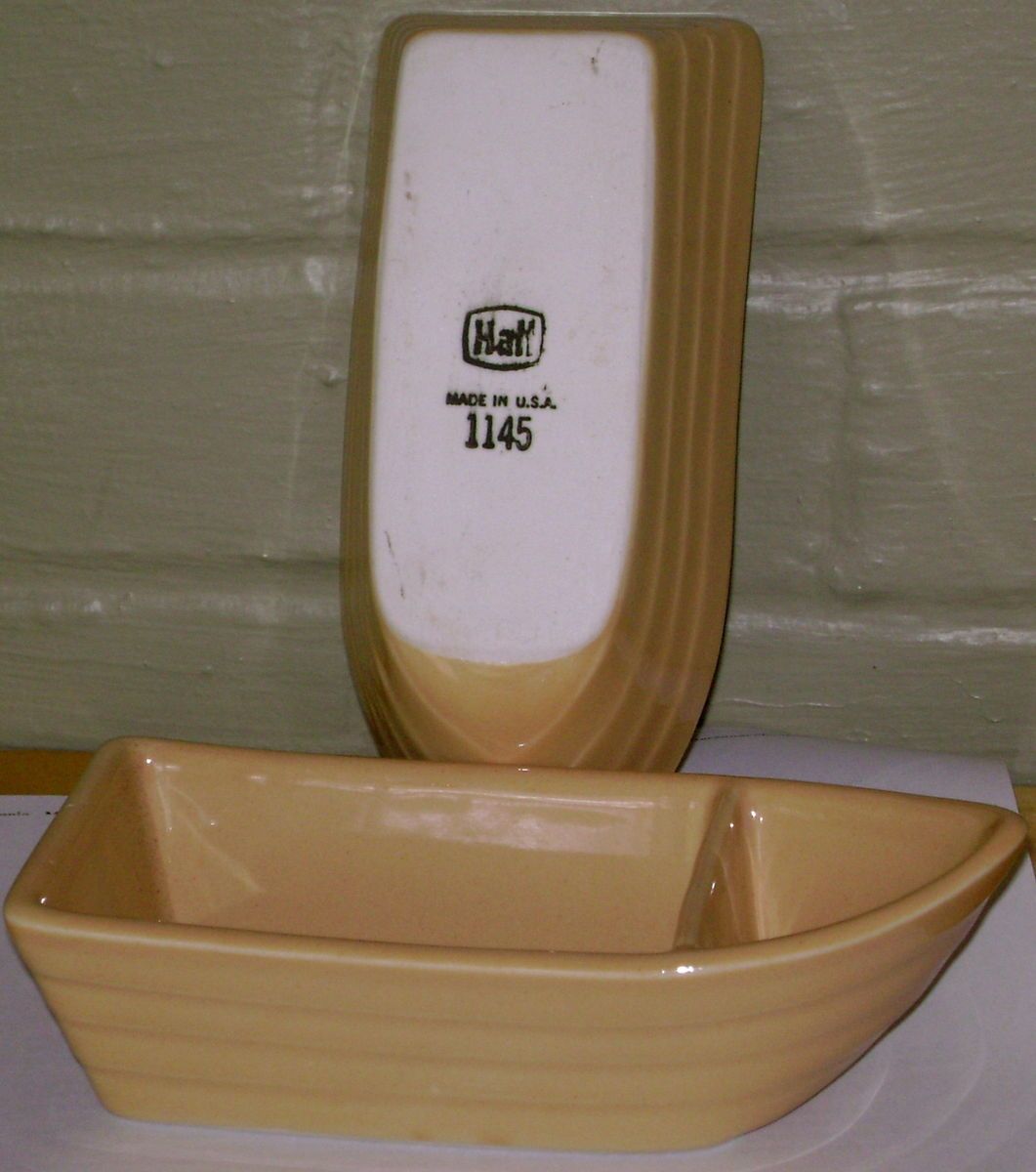 Hall Shrimp Cocktail Boats Pottery Bowl Server Chip Dip Nut Candy 