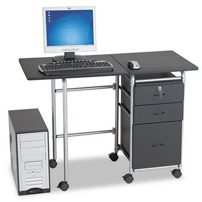 New Balt Fold N Stow Computer Desk Workstation 2 Colors