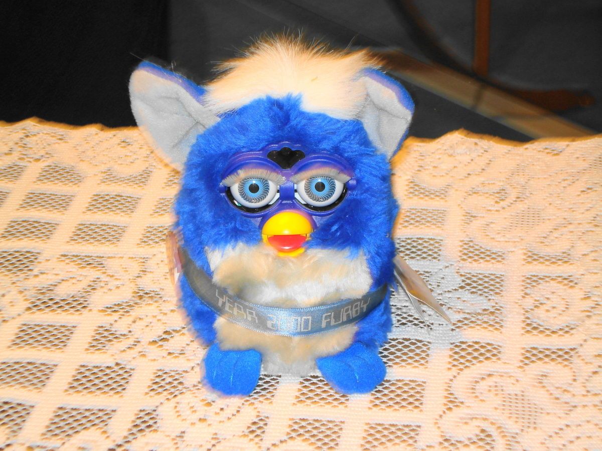 FURBY LIMITED EDITION MILLENNIUM BLUE W WHITE TUFT GREY TUMMY