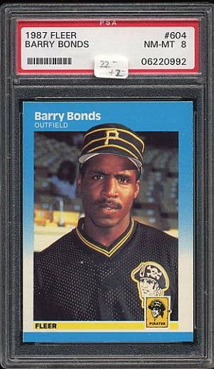 1987 fleer barry bonds psa nm mt 8 604