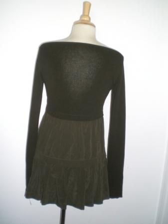 Excellent Twin Set Simona Barbieri Olive Green Sweater Mini Dress 