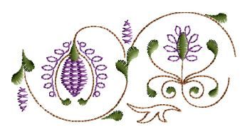Orient Flower Borders Machine Embroidery Designs Set